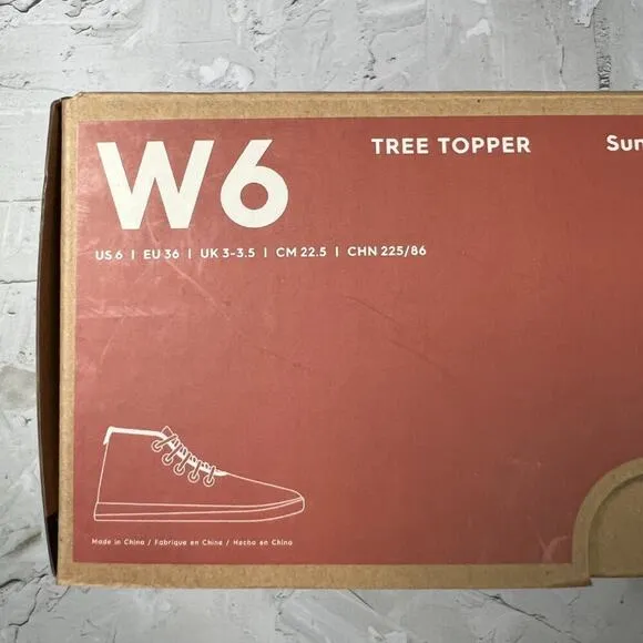 NEW Allbirds Tree Topper WOMENS 6 High Top Sneakers Shoes Sunkissed Orange White