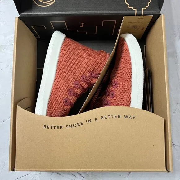 NEW Allbirds Tree Topper WOMENS 6 High Top Sneakers Shoes Sunkissed Orange White