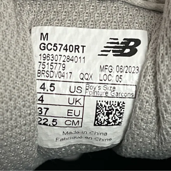 New Balance 57/40 Beige / Grey GS Size 4.5 Y Women’s Size 6 Comfortable Shoes