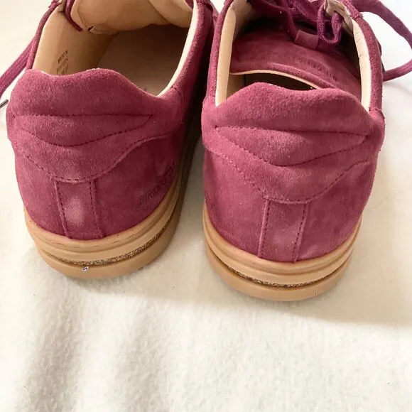 NEW BIRKENSTOCK BURGANDY red suede leather sneaker shoes MENEU42 US9 WOMEN 10.5