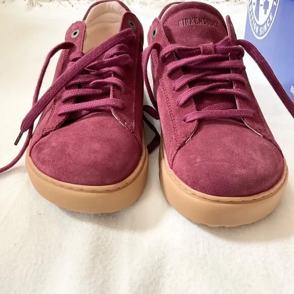 NEW BIRKENSTOCK BURGANDY red suede leather sneaker shoes MENEU42 US9 WOMEN 10.5
