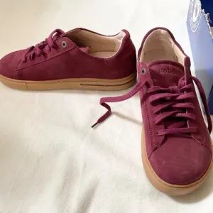 NEW BIRKENSTOCK BURGANDY red suede leather sneaker shoes MENEU42 US9 WOMEN 10.5