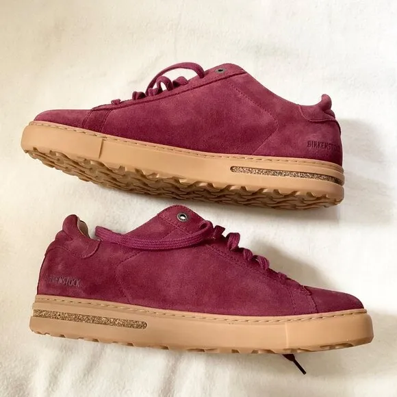 NEW BIRKENSTOCK BURGANDY red suede leather sneaker shoes MENEU42 US9 WOMEN 10.5