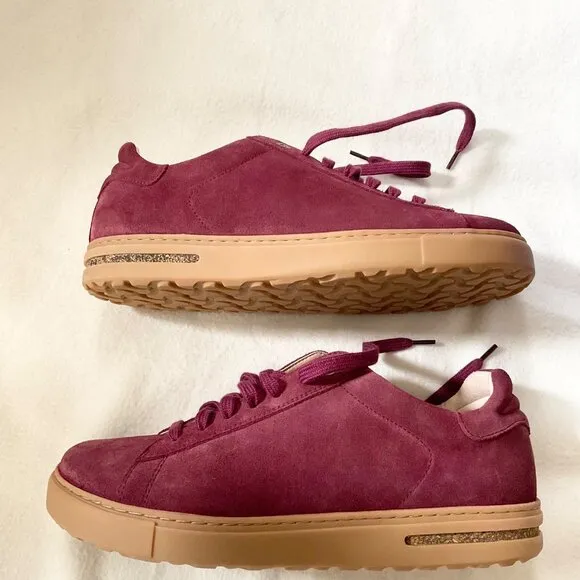 NEW BIRKENSTOCK BURGANDY red suede leather sneaker shoes MENEU42 US9 WOMEN 10.5