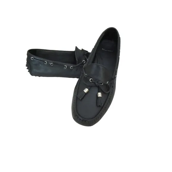 New, Cole Haan Leather Driving Black Moccasin Shoes in 7.5M w tassels