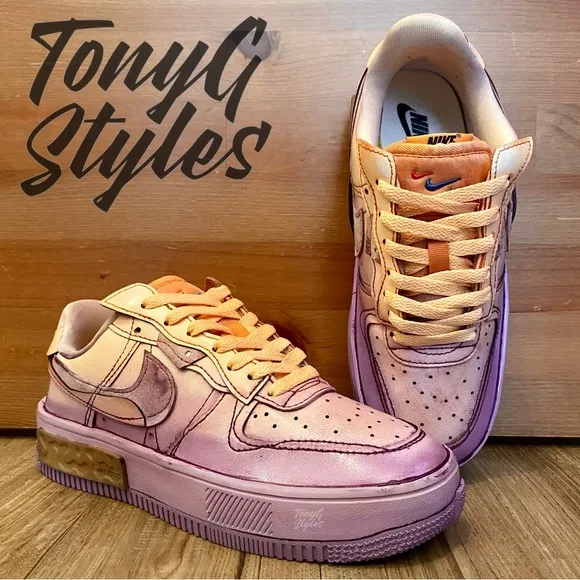 🟣NEW🟠 CUSTOM NIKE AIR FORCE 1  FONTANKA “ZONA SUNSET”