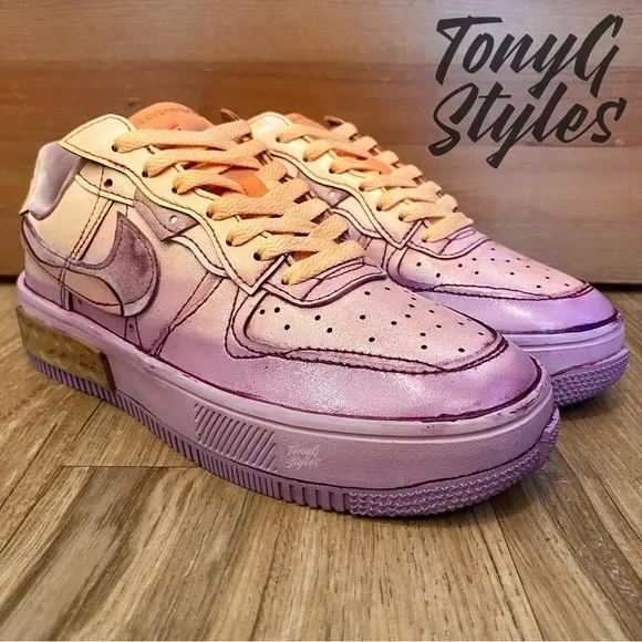 🟣NEW🟠 CUSTOM NIKE AIR FORCE 1  FONTANKA “ZONA SUNSET”