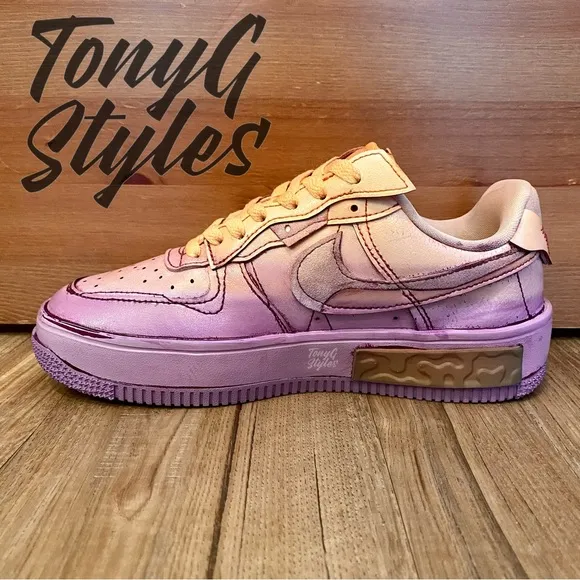🟣NEW🟠 CUSTOM NIKE AIR FORCE 1  FONTANKA “ZONA SUNSET”