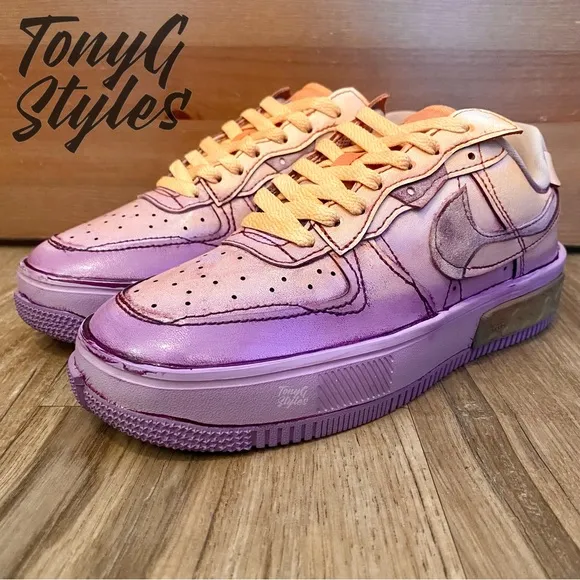 🟣NEW🟠 CUSTOM NIKE AIR FORCE 1  FONTANKA “ZONA SUNSET”
