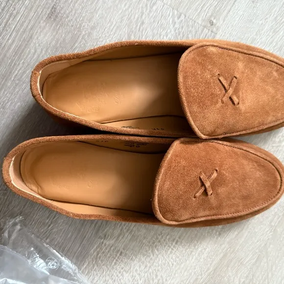 New Del Toro Men's Cognac Suede Milano Loafer Leather Shoes Suede Size 6