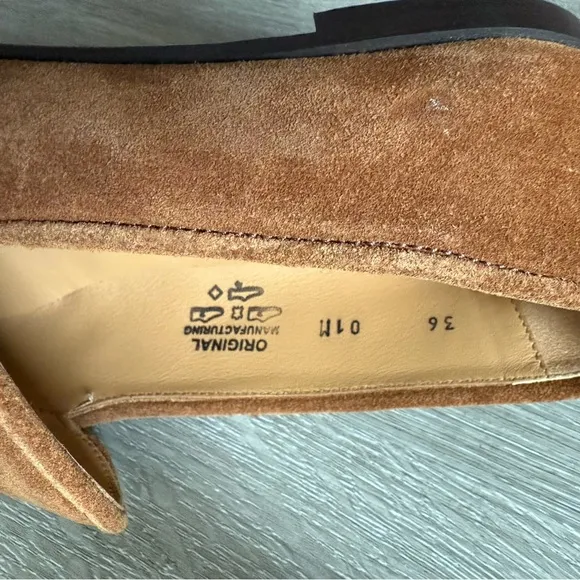 New Del Toro Men's Cognac Suede Milano Loafer Leather Shoes Suede Size 6