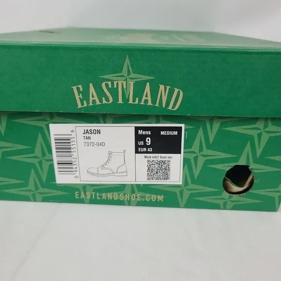 NEW Eastland Shoe Men's Jason Boots - Tan - Size US 9 NIB