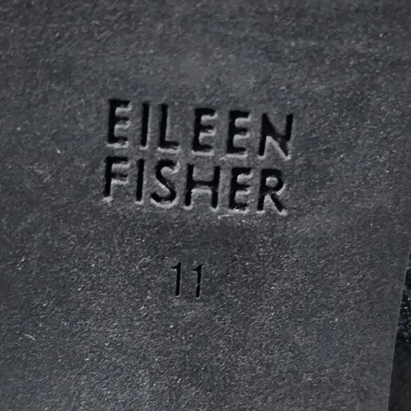 NEW Eileen Fisher Cue Heel Slingback Chunky Platform Black Stretch Knit Size 11