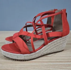 NEW Eileen Fisher Wanda Espadrille Sandal Tangela Orange Suede Size 8