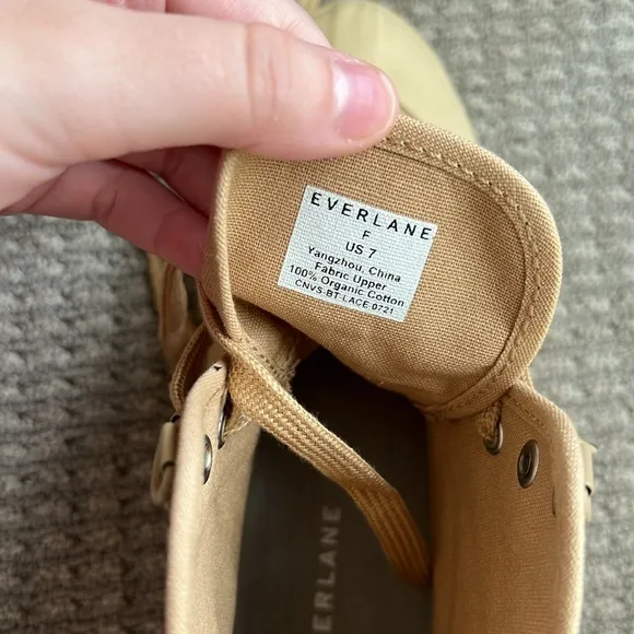 NEW Everlane Canvas Utility Combat Tan Lace Up Boots
