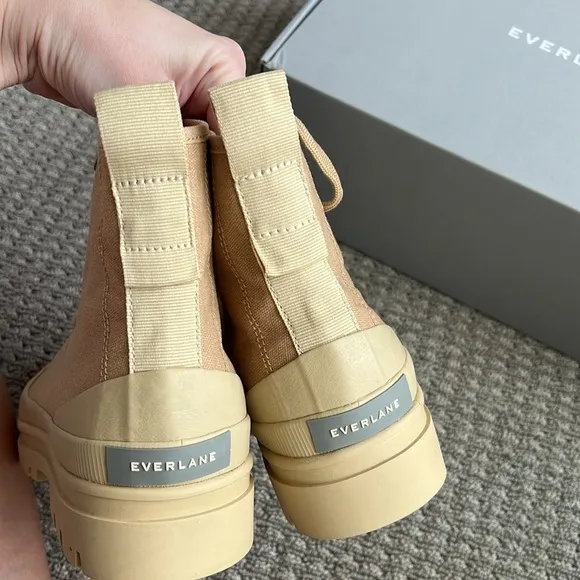 NEW Everlane Canvas Utility Combat Tan Lace Up Boots