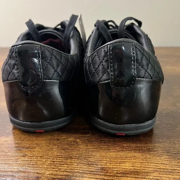 NEW Firetrap Dr Domello Trainer Sneakers 9.5 Mens Black Lace Up Shoes Quilted