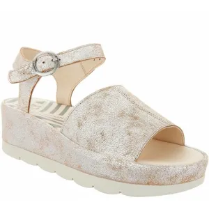 New Fly London Bano Leather Platform Wedge Sandals