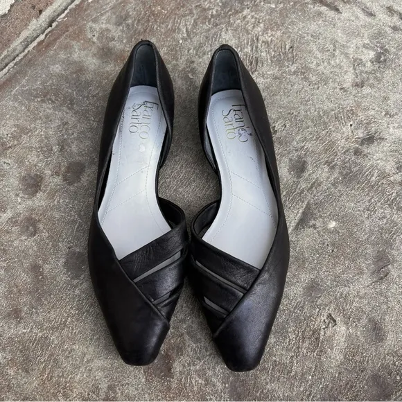 NEW Franco Sarto Womens Braela Black Leather D'Orsay Shoes Sz 6