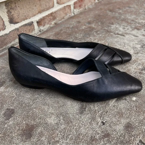NEW Franco Sarto Womens Braela Black Leather D'Orsay Shoes Sz 6