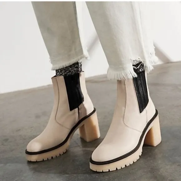 NEW Free people  james Chelsea heels boots shoes  in bone size 9
