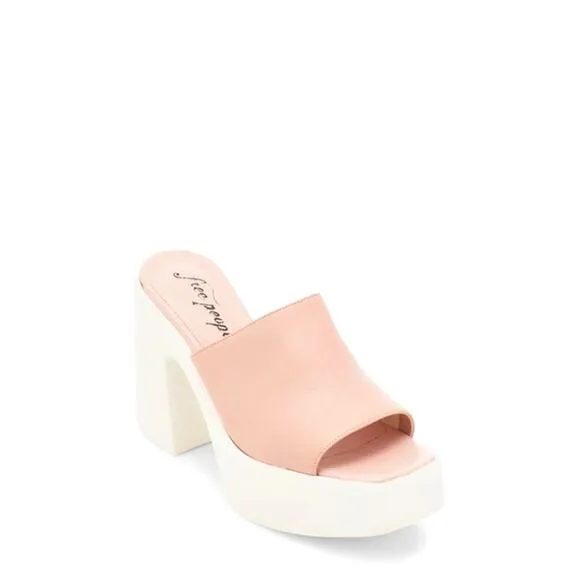 NEW-FREE PEOPLE ZOE PLAT NATURAL/PINK PLATFORM Sz:7.5,8.5,9.5 Ret$138 RARE COLOR