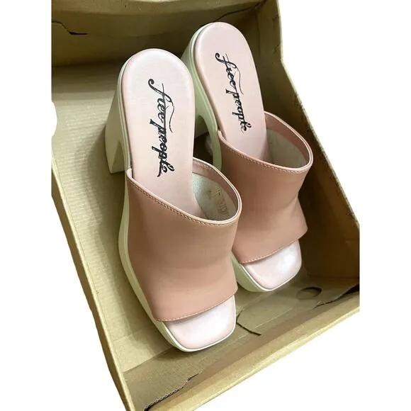 NEW-FREE PEOPLE ZOE PLAT NATURAL/PINK PLATFORM Sz:7.5,8.5,9.5 Ret$138 RARE COLOR