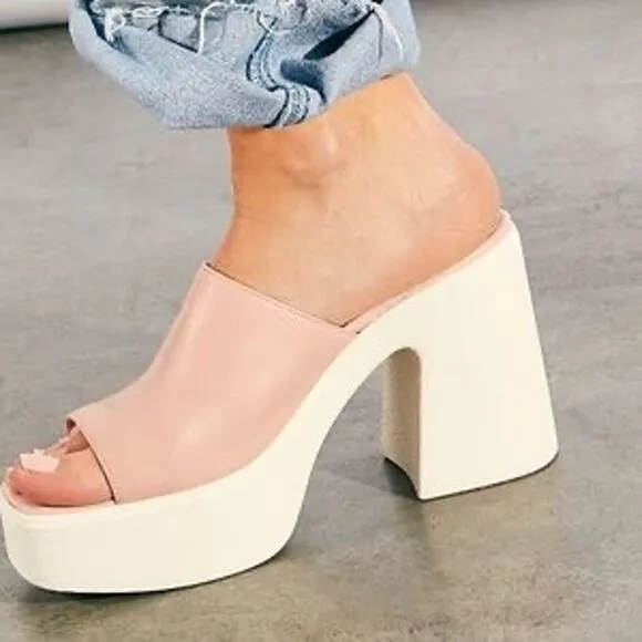 NEW-FREE PEOPLE ZOE PLAT NATURAL/PINK PLATFORM Sz:7.5,8.5,9.5 Ret$138 RARE COLOR