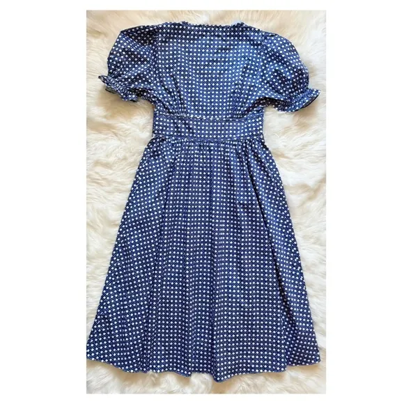 New! HILL HOUSE Sabrina in Blue Basketweave Cotton Sateen