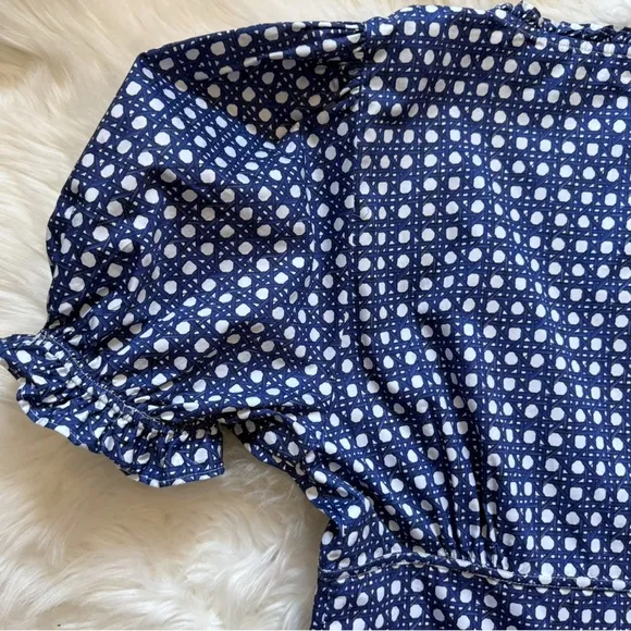 New! HILL HOUSE Sabrina in Blue Basketweave Cotton Sateen