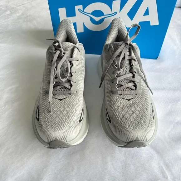 New! HOKA Gray Running Shoes, Clifton 9, Size 9D Men