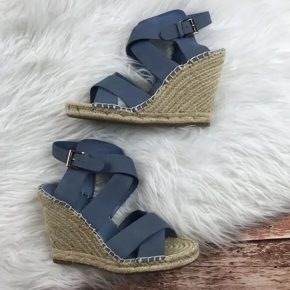 NEW Joie kaelyn espadrilles wedge sandals blue