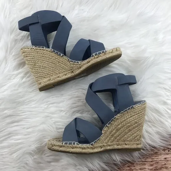 NEW Joie kaelyn espadrilles wedge sandals blue