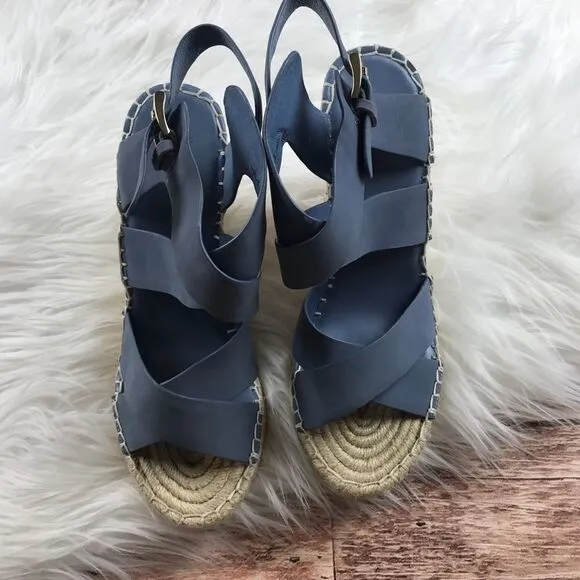 NEW Joie kaelyn espadrilles wedge sandals blue
