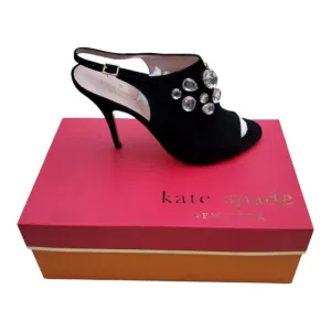 NEW Kate Spade Farrow Suede Slingback Peep Toe Women's Dress Heels Shoes Sz 9