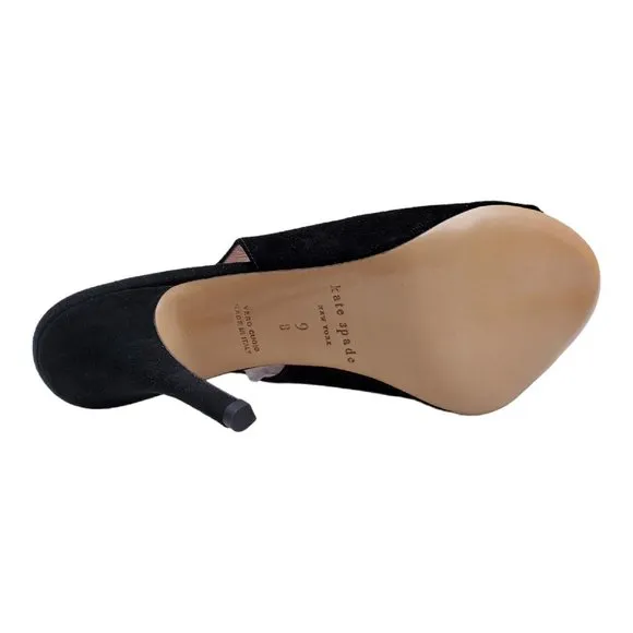 NEW Kate Spade Farrow Suede Slingback Peep Toe Women's Dress Heels Shoes Sz 9