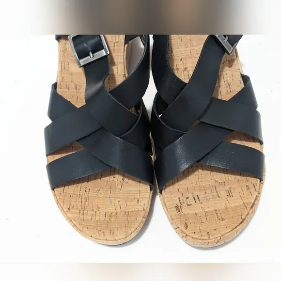 NEW Kork by kork ease nova sandals shoes cork wedge leather women's 11
