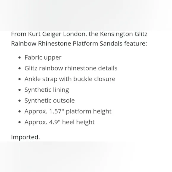 NEW Kurt Geiger London Kensington Glitz Rainbow Rhinestone Platform Sandals 38