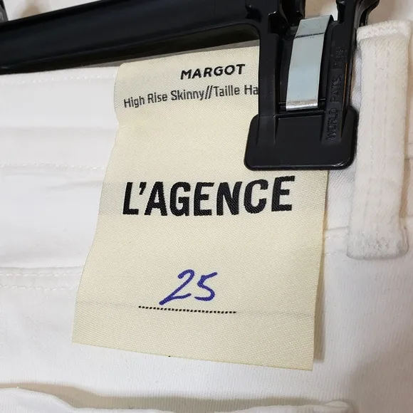 NEW L'AGENCE Margot Hi Rise Skinny Jeans  Crystals Rhinestones Ankle Luxury