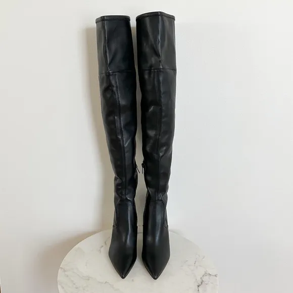 NEW Marc Fisher LTD Garalyn 2 Black Embossed Over-The-Knee Boots Size 7.5 M
