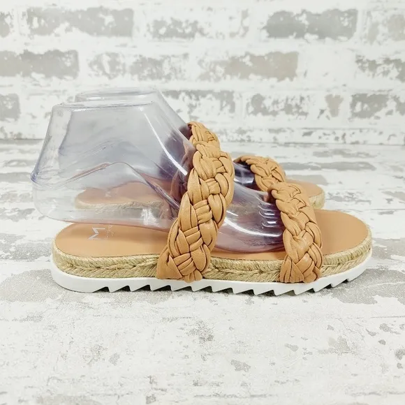 New Marc Fisher LTD Jaimee Leather Braided Espadrilles Sandals X260