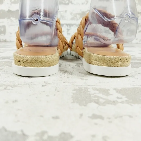 New Marc Fisher LTD Jaimee Leather Braided Espadrilles Sandals X260