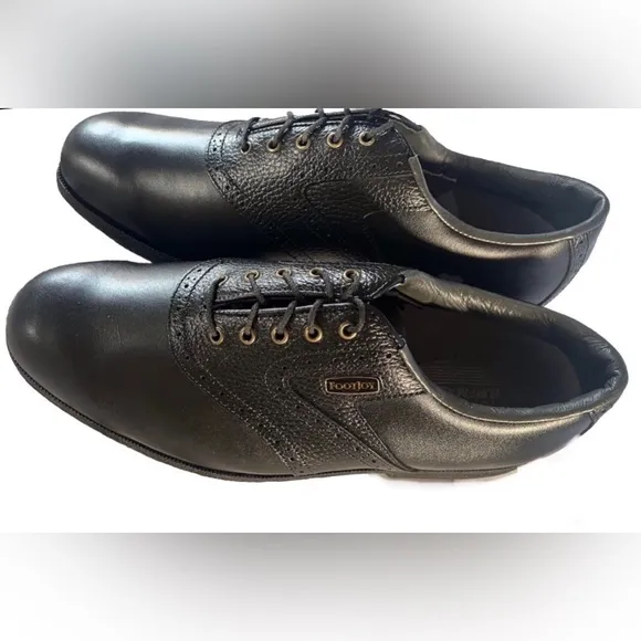 NEW Men’s FootJoy Turf Masters Golf Shoes10 1/2 W Black Leather NEW
