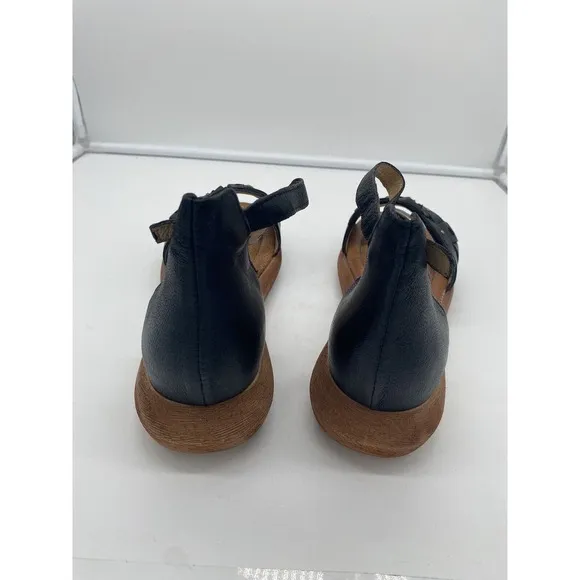 New Miz Mooz Indra Leather Studded Ankle Strap Sandals Black Sz EU 42 US 10.5-11