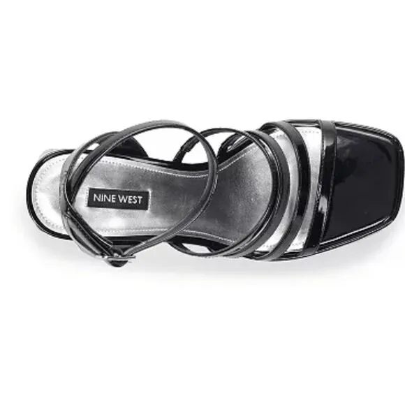 New Nine West Teriss Women's Strappy Platform black platform chunky sole Sandals