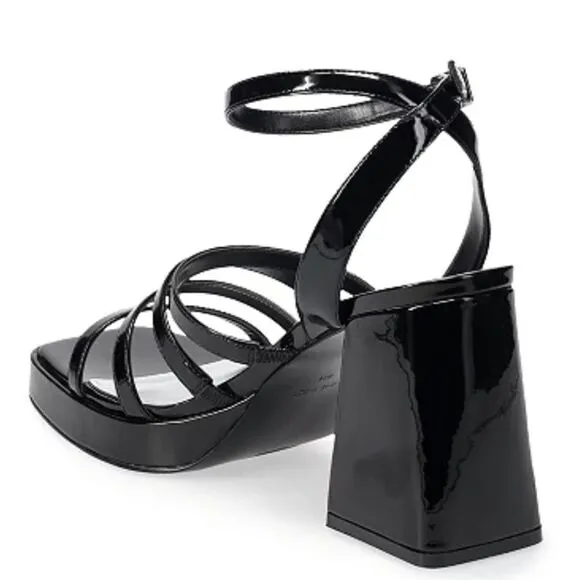 New Nine West Teriss Women's Strappy Platform black platform chunky sole Sandals