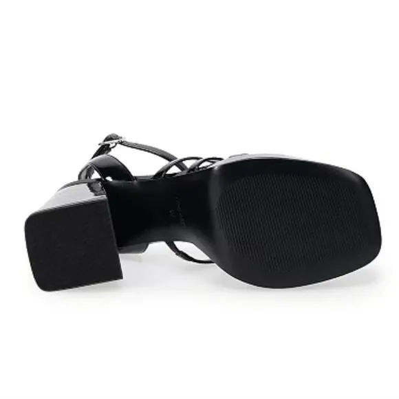 New Nine West Teriss Women's Strappy Platform black platform chunky sole Sandals