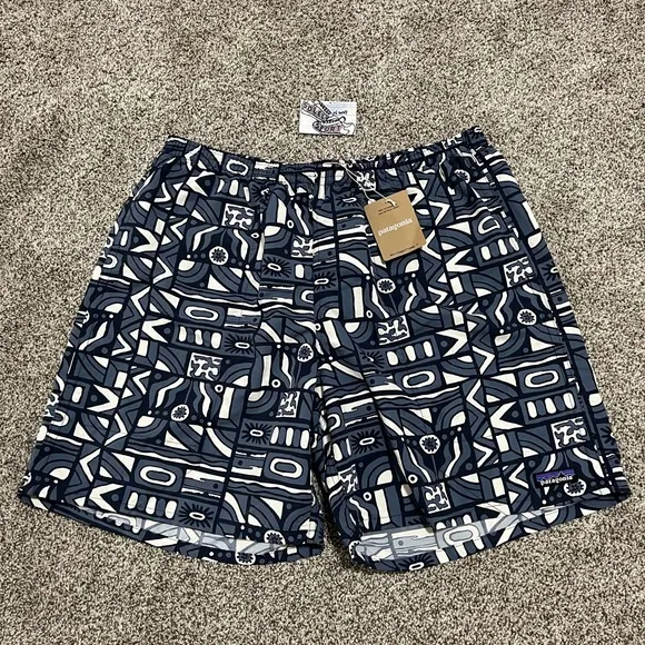 New Patagonia Baggies Long 7” Shorts Swim Trunks Board Surf Blue Mens M and L