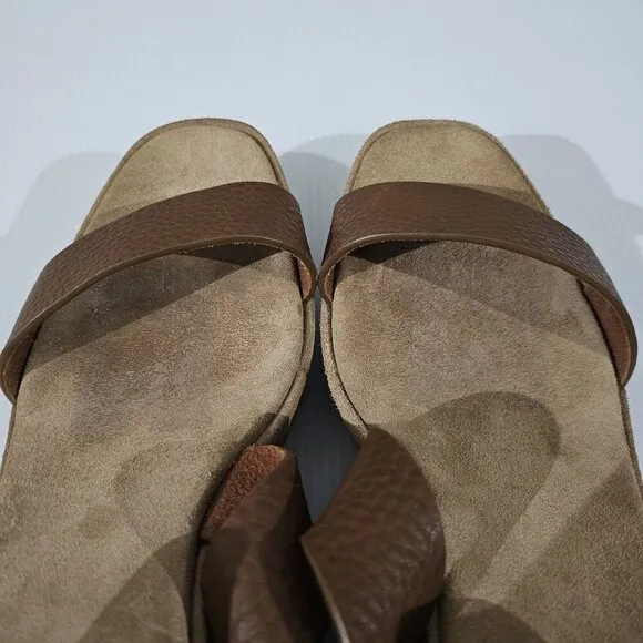 NEW Pedro Garcia Fely Wedge Sandal Brown Leather Suede EU Size 41