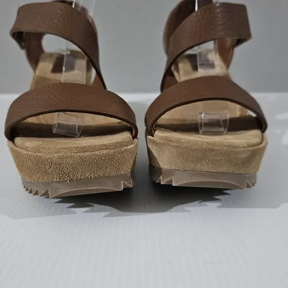 NEW Pedro Garcia Fely Wedge Sandal Brown Leather Suede EU Size 41